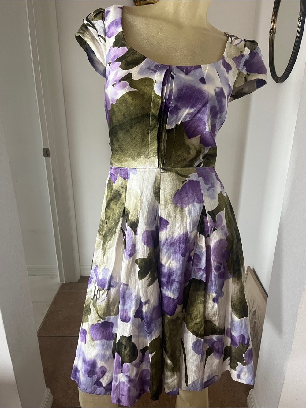 Gorgeous Teri Jon Silk Blend Floral Fit-and-Flare Dress